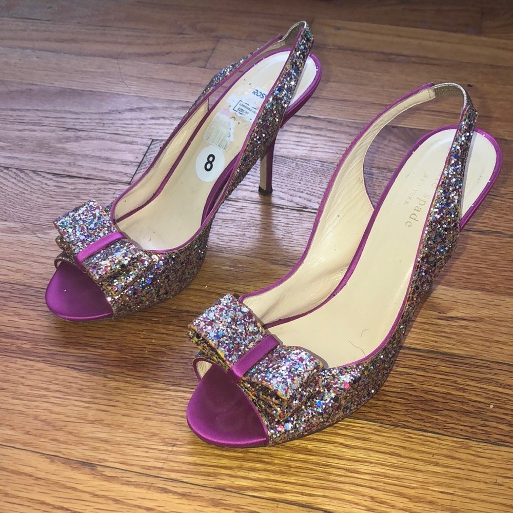 Kate Spade multicolor peep toe heels